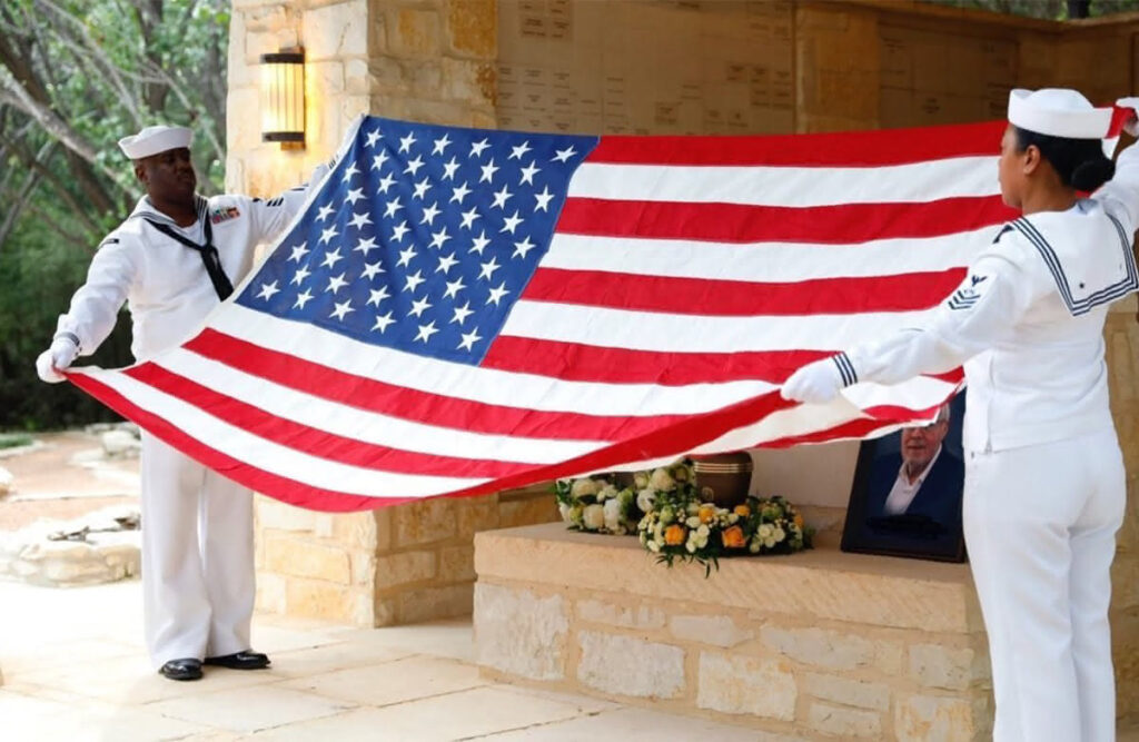 Military honors ceremony at Remembrance Gardens Austin Texas