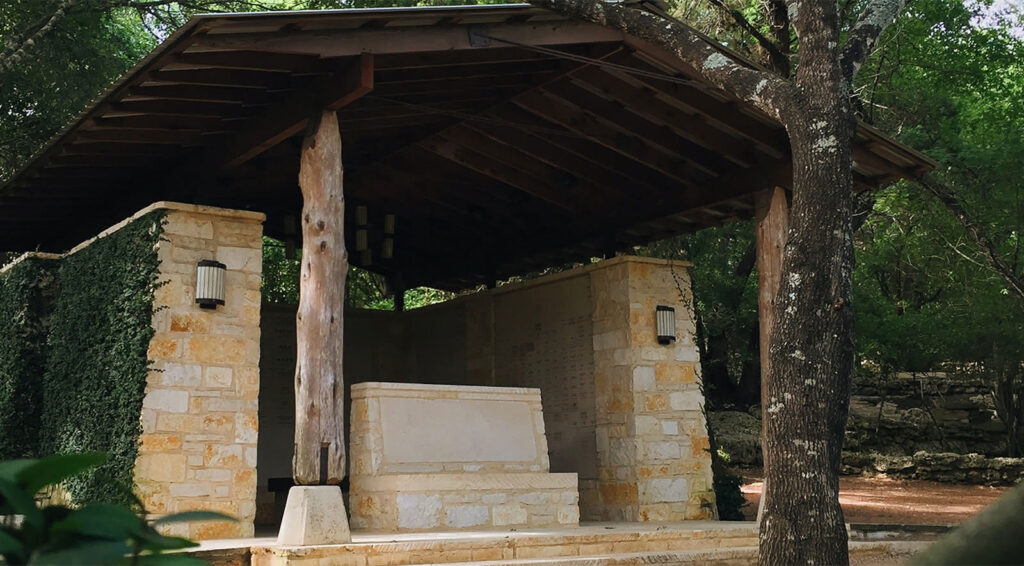 Remembrance Gardens overlooking Riverbend Church in Austin Texas