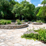 Stone pathway through Remembrance Gardens in Austin, Texas