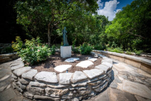 Stone pathway through Remembrance Gardens in Austin, Texas