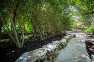 Memorial garden paths and landscaping at Remembrance Gardens
