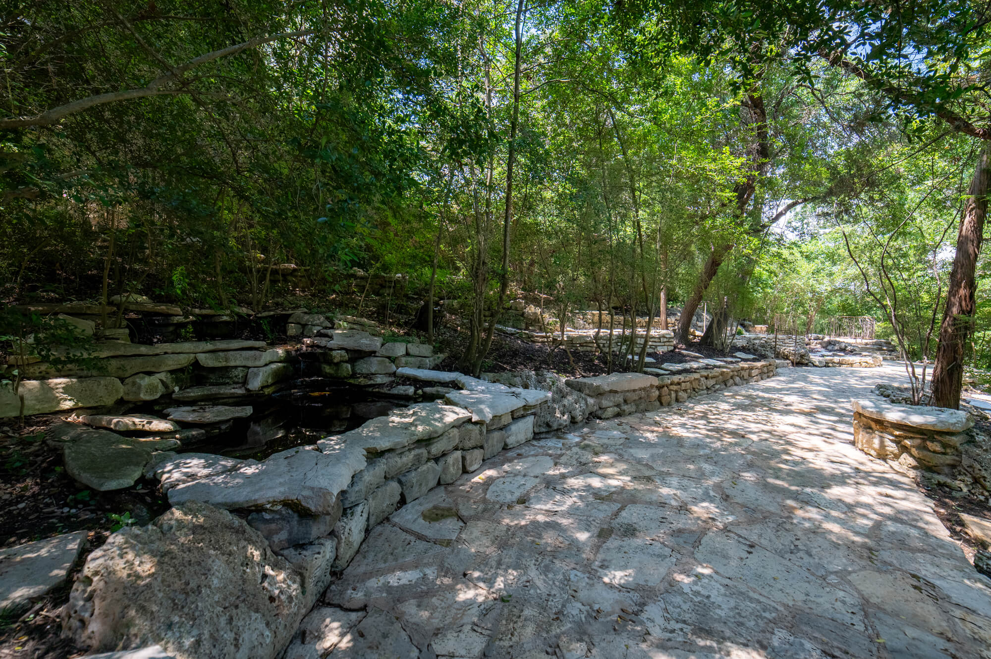 Serene grounds at Remembrance Gardens in Austin, Texas