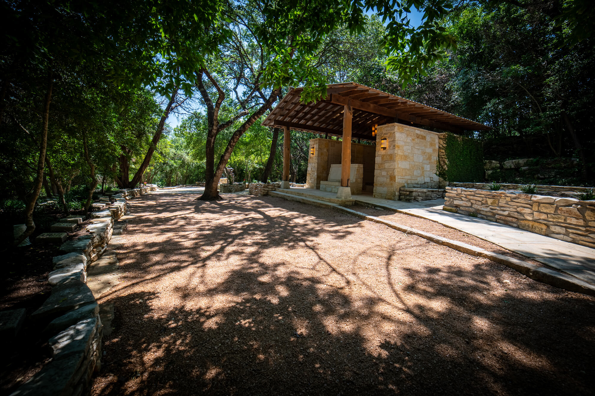 Peaceful memorial setting at Remembrance Gardens in Austin, Texas
