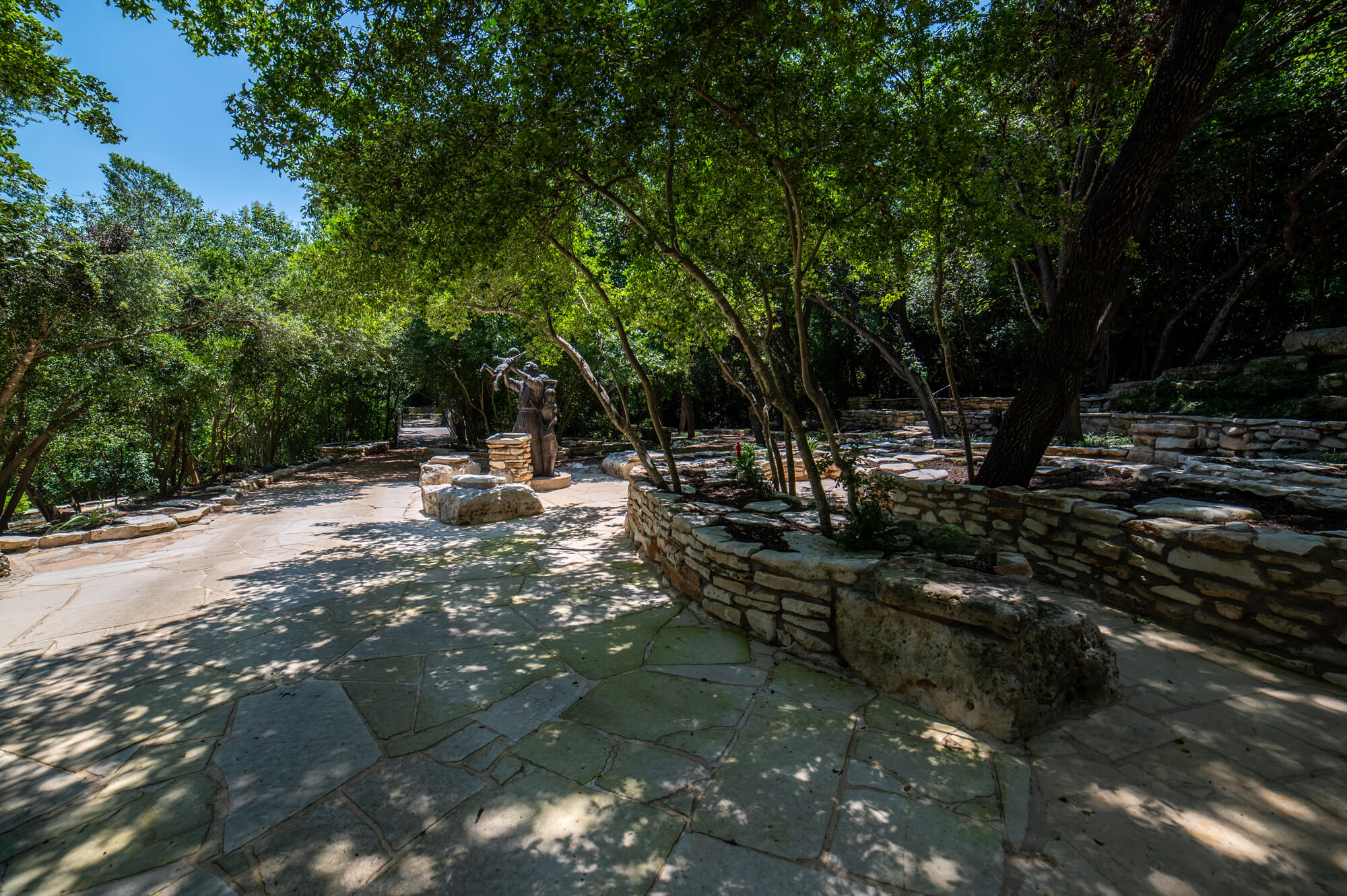 Quiet reflection area at Remembrance Gardens in Austin, Texas