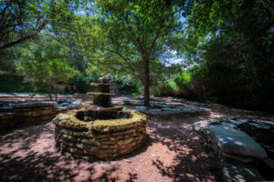 Peaceful Hill Country memorial garden in Austin, Texas
