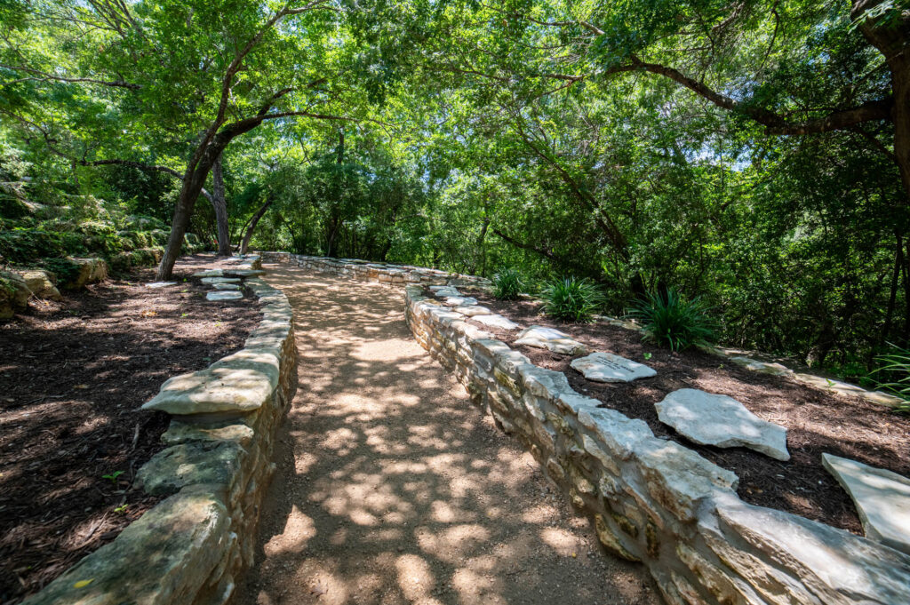Serene grounds at Remembrance Gardens in Austin, Texas