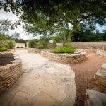 Memorial garden paths and landscaping at Remembrance Gardens