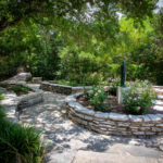 Terraced memorial gardens in Austin, Texas