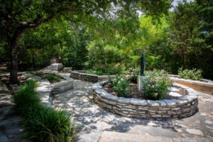 Terraced memorial gardens in Austin, Texas