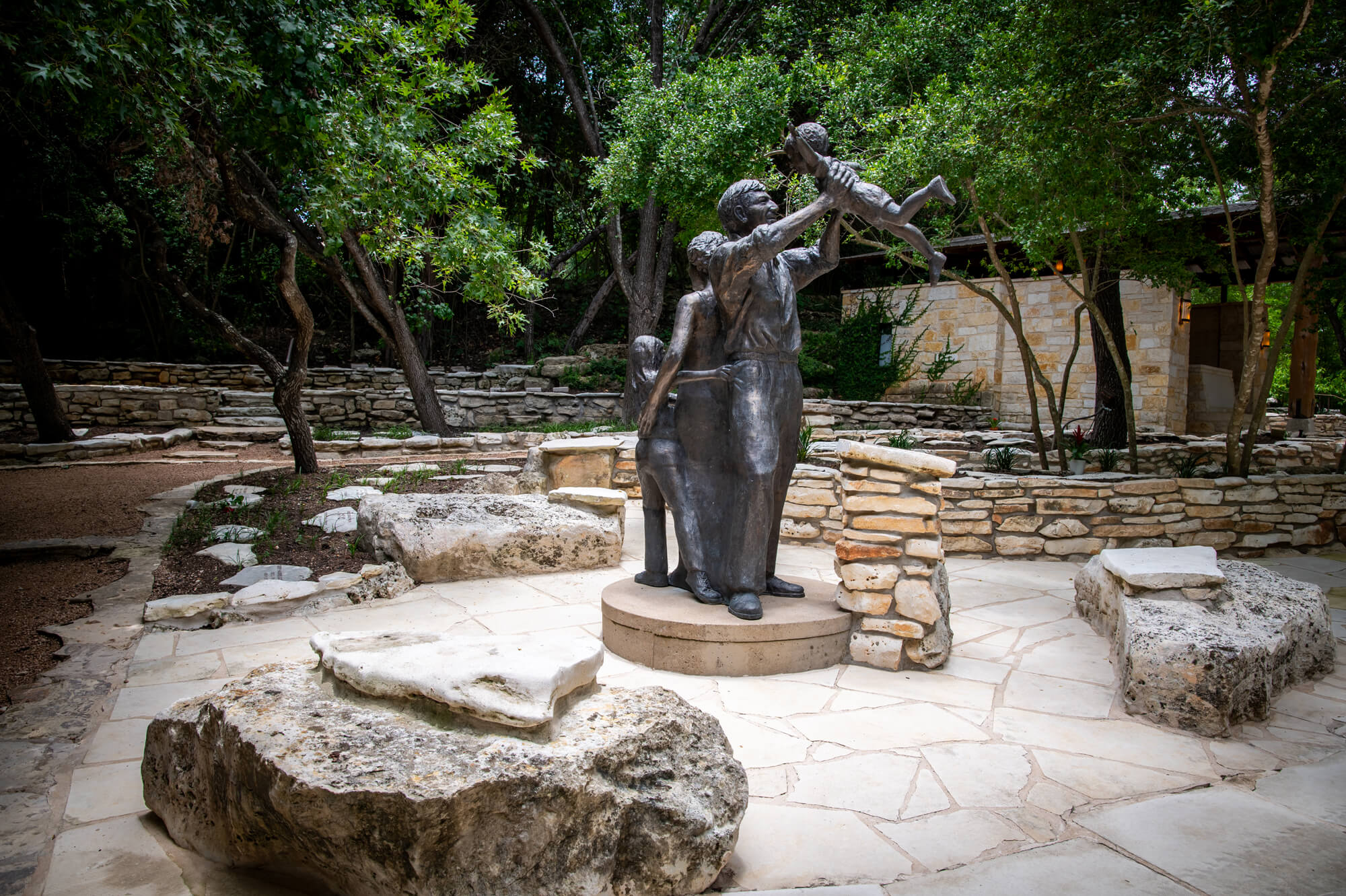 Peaceful outdoor memorial space at Remembrance Gardens